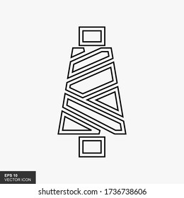 Yarn spool vector icon, yarn spool icon symbol sign in black flat shape design on white background