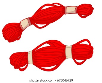 Yarn, thread, knitting, weaving, wool, vector cartoon illustration