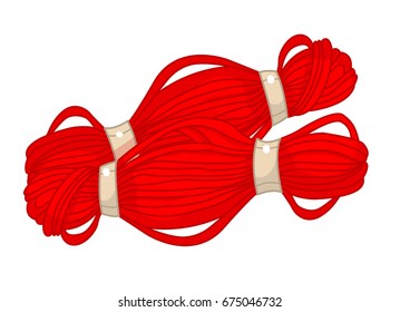 Yarn, thread, knitting, weaving, wool, vector cartoon illustration