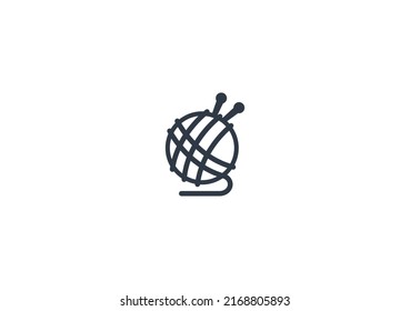 Yarn vector flat emoticon. Isolated Ball of Yarn illustration. Yarn icon