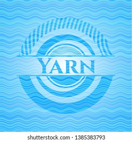 Yarn water wave representation badge. Vector Illustration. Detailed.