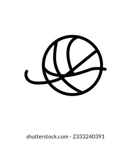 Icono de bola de lana de yarn sobre fondo blanco