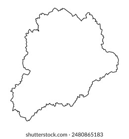 Mapa del óblast de Yaroslavl, división administrativa de Rusia. Ilustración vectorial.