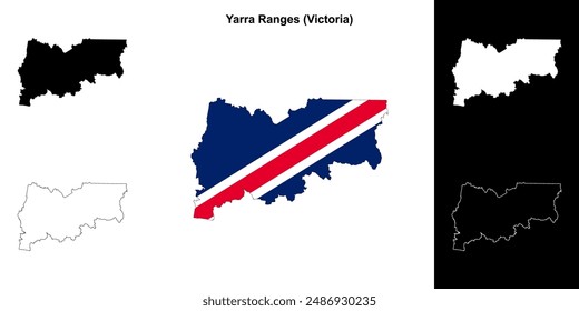 Yarra Ranges (Victoria) outline map set