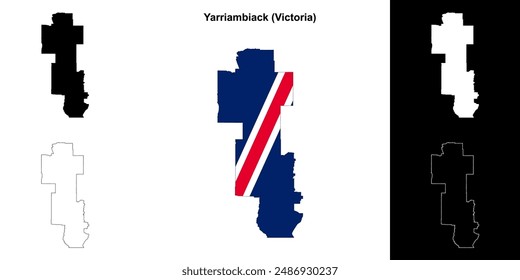 Yarriambiack (Victoria) outline map set