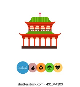 Yasaka shrine flat icon