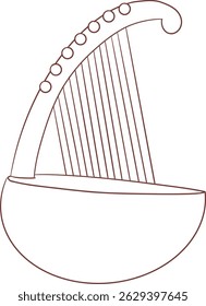 Yash ,Indian music instrument outline drawing clipart