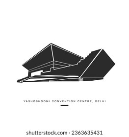 YashoBhoomi Convention Centre Building in Delhi vector icon.