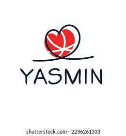 (Yasmin) Calligraphy name, Vector illustration.