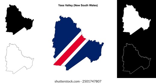 Yass Valley (New South Wales) outline map set