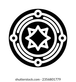 yata mirror shintoism glyph icon vector. yata mirror shintoism sign. isolated symbol illustration