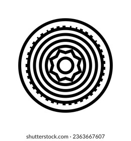 yata mirror shintoism line icon vector. yata mirror shintoism sign. isolated contour symbol black illustration