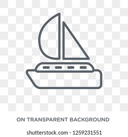 Yatch boat icon. Yatch boat design concept from Summer collection. Simple element vector illustration on transparent background.