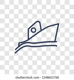 Yatch boat icon. Trendy linear Yatch boat logo concept on transparent background from Summer collection