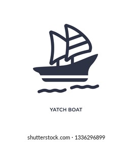 yatch boat isolated icon. Simple element illustration from summer concept. yatch boat editable logo symbol design on white background. Can be use for web and mobile.