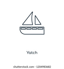 Yatch concept line icon. Linear Yatch concept outline symbol design. This simple element illustration can be used for web and mobile UI/UX.
