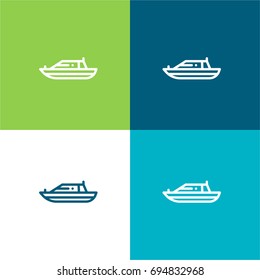Yatch green and blue material color minimal icon or logo design