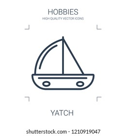 yatch icon. high quality line yatch icon on white background. from hobbies collection flat trendy vector yatch symbol. use for web and mobile