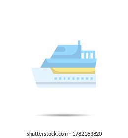 Yatch  icon line flat style  vector illustration 