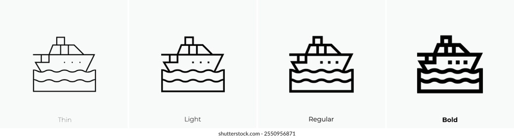 yatch icon. Thin, Light Regular And Bold style design isolated on white background