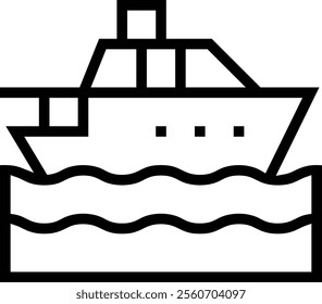 yatch icon. Thin linear style design isolated on white background