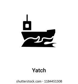 Yatch icon vector isolated on white background, logo concept of Yatch sign on transparent background, filled black symbol