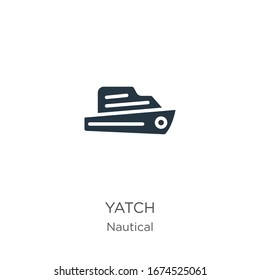 Yatch icon vector. Trendy flat yatch icon from nautical collection isolated on white background. Vector illustration can be used for web and mobile graphic design, logo, eps10