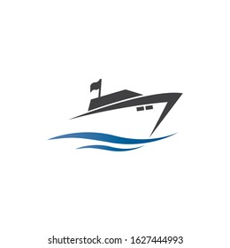 Yatch Logo Vector Design On Sea Stock Vector (Royalty Free) 1627444993 ...