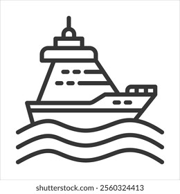 Yatch Outline Icon Vector Illustration