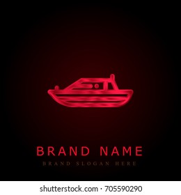 Yatch red chromium metallic logo