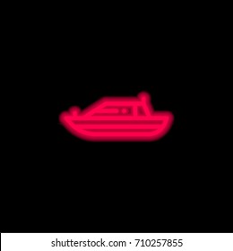 Yatch red glowing neon ui ux icon. Glowing sign logo vector