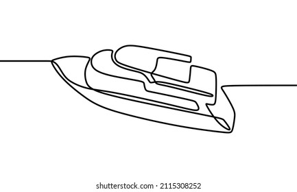 yatch sea oneline continuous single line art handdrawn