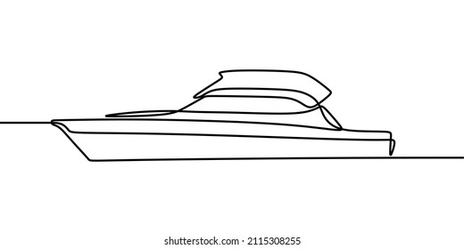 yatch sea oneline continuous single line art handdrawn