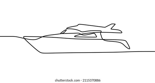 yatch sea oneline continuous single line art handdrawn