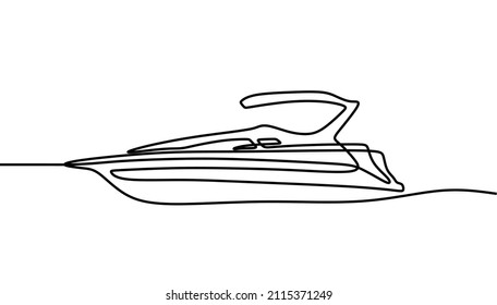 yatch sea oneline continuous single line art handdrawn