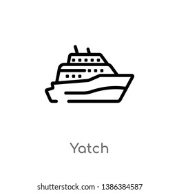 yatch vector line icon. Simple element illustration. yatch outline icon from nautical concept. Can be used for web and mobile