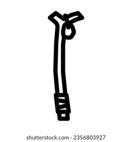 yatra stick pilgrim staff line icon vector. yatra stick pilgrim staff sign. isolated contour symbol black illustration