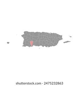 Yauco map, administrative division of Puerto Rico. Vector illustration.