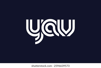 YAV Creative Unique Modern Letter Logo Design. Stylized logo featuring a unique letter design, presenting abstract minimalist aesthetics and modern appeal.