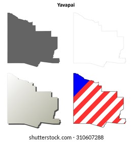 Yavapai County (Arizona) outline map set