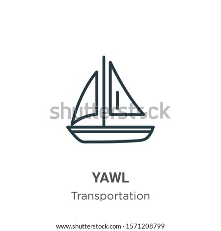 Yawl outline vector icon. Thin line black yawl icon, flat vector simple element illustration from editable transportation concept isolated on white background