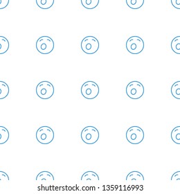 yawn emot icon pattern seamless white background. Editable outline yawn emot icon. yawn emot icon pattern for web and mobile.