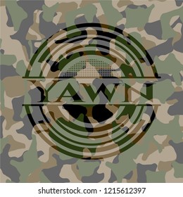 Yawn on camouflaged pattern