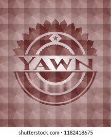 Yawn red geometric pattern emblem. Seamless.