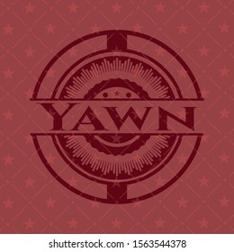 Yawn retro red emblem. Vector Illustration. Detailed.