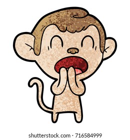 yawning cartoon monkey