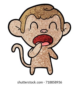 yawning cartoon monkey