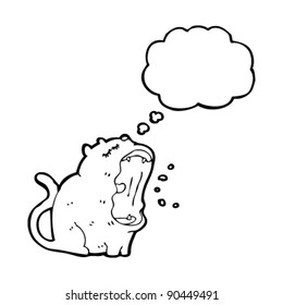 caricatura de un gato bochornoso