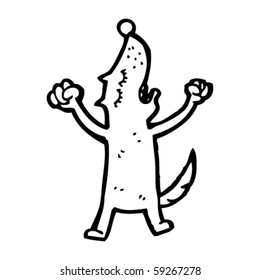 yawning dog cartoon