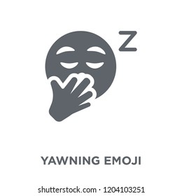Yawning emoji icon. Yawning emoji design concept from Emoji collection. Simple element vector illustration on white background.